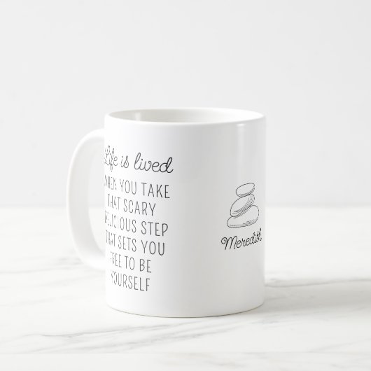 Mug Citation Motivationnelle Zen Stones (Devant gauche)