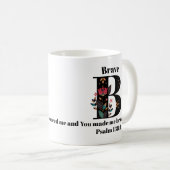 Mug Citation/nom faits sur commande de monogramme de B (Devant droit)
