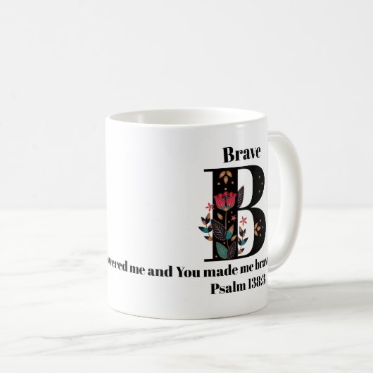 Mug Citation/nom faits sur commande de monogramme de B (Devant droit)