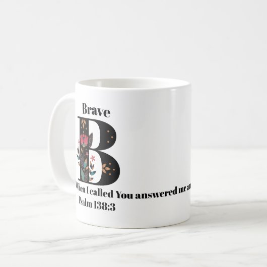 Mug Citation/nom faits sur commande de monogramme de B (Devant gauche)