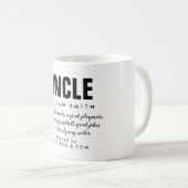 Mug Citation Oncle moderne noir et blanc (Devant droit)