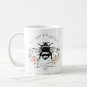 Mug Citation Personnalisée Abeille Artistique Florale