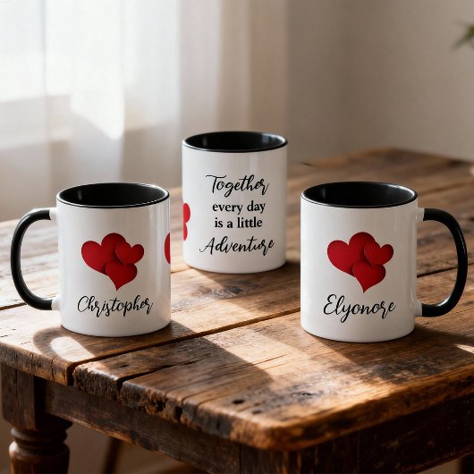 Mug Citation personnalisée d'aventure ensemble chaque 
