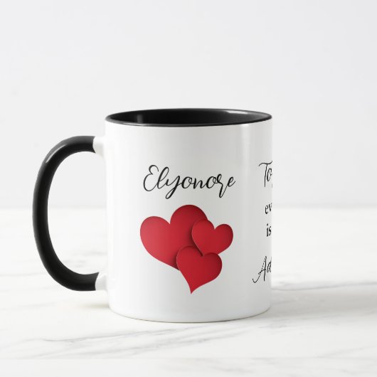 Mug Citation personnalisée d'aventure ensemble chaque  (Gauche)