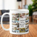 Mug Citation personnalisée de 34 photos<br><div class="desc">Créez votre propre devis personnalisé photo collage mug. Caractéristiques 34 de vos photos préférées et texte personnalisé dans la typographie de calligraphie moderne. L'impression est répétée à l'avant et à l'arrière.</div>
