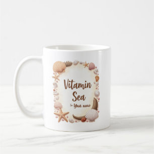 Mug Citation personnalisée « Vitamin Sea » avec nom