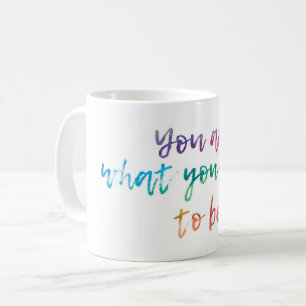 Mug Citation positive de l'aquarelle manuscrite