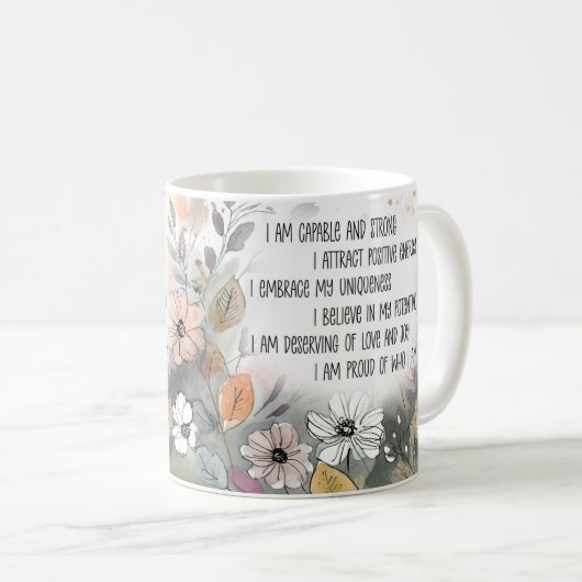 Mug Citation Positive Inspirational Mug, Boho Cup (Devant droit)