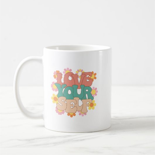 Mug Citation Positive Simple Blanc Bold Super Self Lov (Gauche)