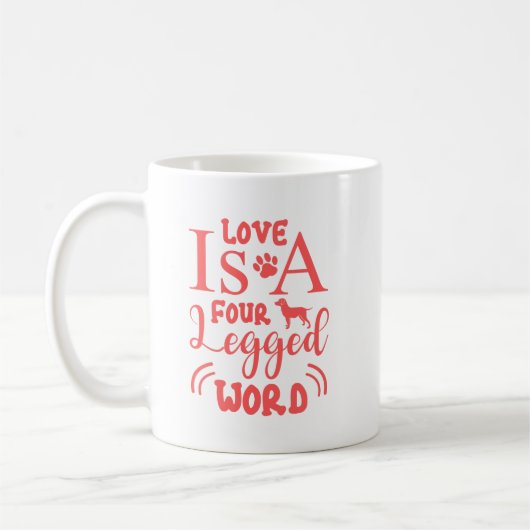 Mug Citation pour animaux de compagnie : L'amour est u (Gauche)