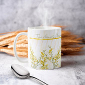 Mug Citation Romantique Blanc Doré Et Jaune Fleurs