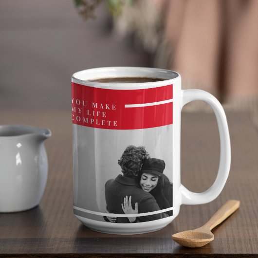 Mug Citation romantique et photo | Cadeau Valentines