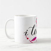 Mug Citation romantique "I Love You" Rose Rejoindre le (Gauche)