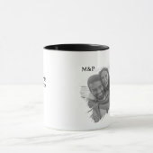 Mug Citation romantique Noir Blanc Script Amour (Centre)