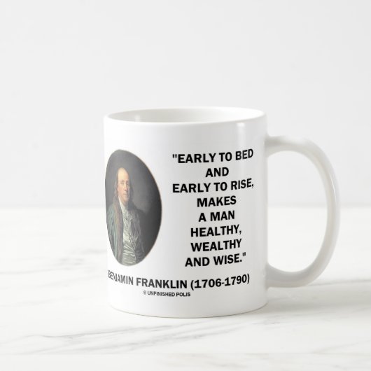 Mug Citation sage riche saine de Benjamin Franklin (Droite)