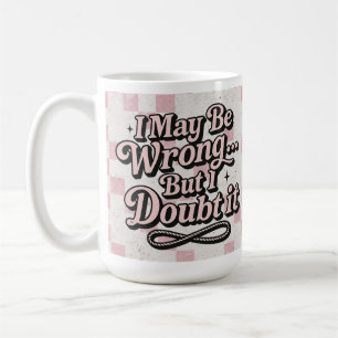 Mug Citation sarcastique à damier rose