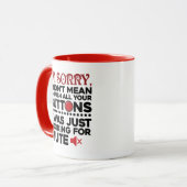 Mug Citation sarcastique n'a pas signifié de pousser v (Devant gauche)