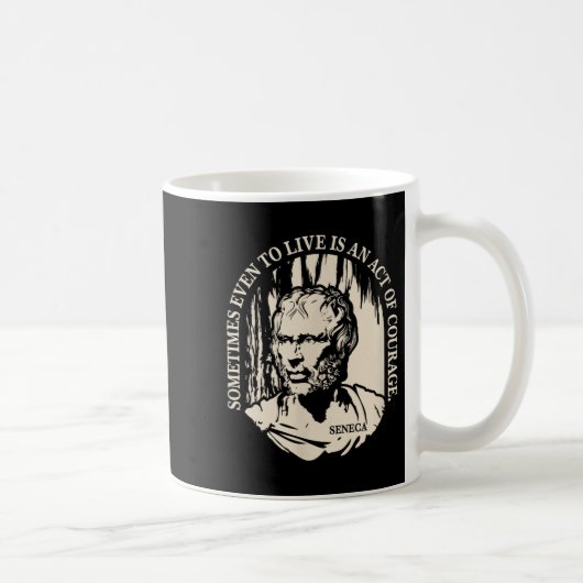 Mug Citation Seneca Motivationnelle - Courage (Droite)
