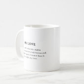Mug Citation Simple "Mon Amour" Saint-Valentin (Devant gauche)