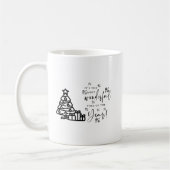 Mug Citation simple Noir Blanc Joyeux Arbres de Noël (Gauche)