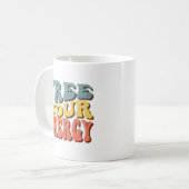 Mug Citation simple Vibrant Retro Bold Turquoise de co (Devant gauche)