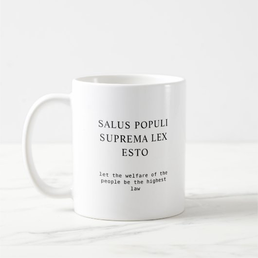 Mug Citation Sur Le Bien-Être Du Peuple En Droit Latin (Gauche)