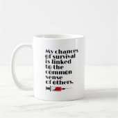 Mug Citation sur mes chances de survie (Gauche)