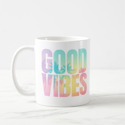 Mug Citation Tropicale "Good Vibes" (Gauche)