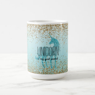 Mug Citation Unicorn de la Parties scintillant Turquoi