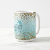 Mug Citation Unicorn de la Parties scintillant Turquoi (Devant droit)