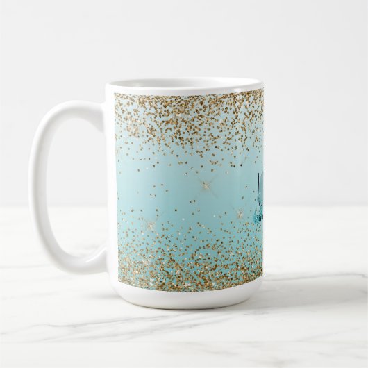 Mug Citation Unicorn de la Parties scintillant Turquoi (Gauche)