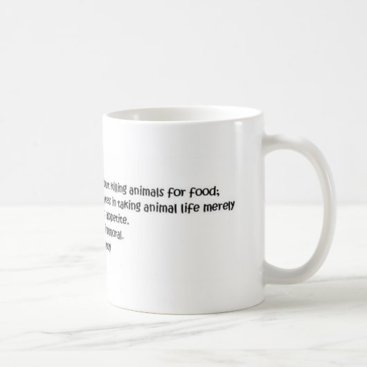 Mug Citation végétarienne de Tolstoy (Droite)