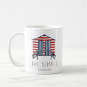 Mug Citation Vivre Simplement Cabane de plage nautique (Gauche)