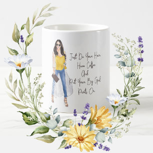 Mug Citation Whimsical "Mettez vos pantalons de filles