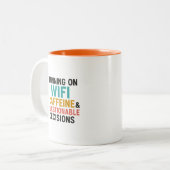 Mug Citation WiFi et Caféine Drôle (Devant gauche)