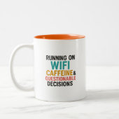 Mug Citation WiFi et Caféine Drôle (Gauche)