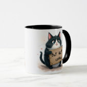 Mug Citations amusantes de café avec chat (Devant droit)