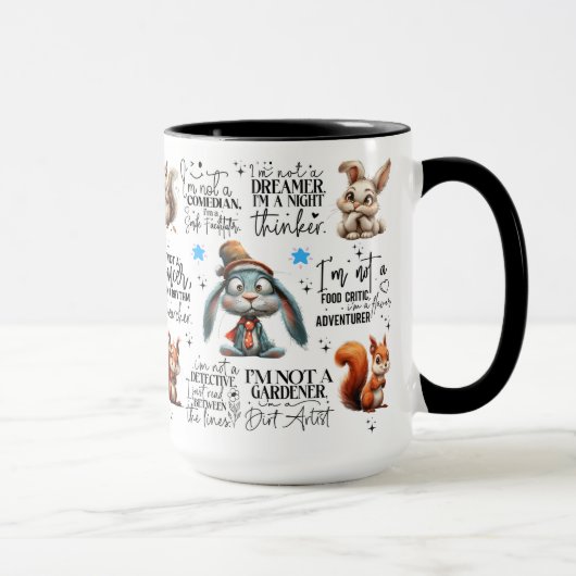 Mug Citations amusantes d'écureuils de lapin (Droite)