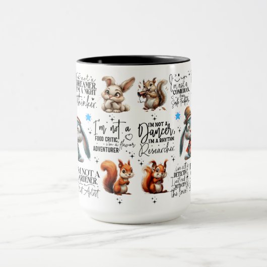 Mug Citations amusantes d'écureuils de lapin (Centre)