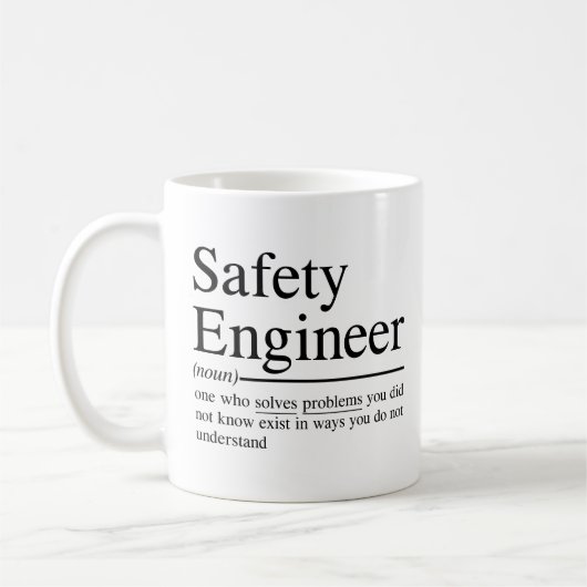Mug citations amusantes pour Safety Engineer (Gauche)