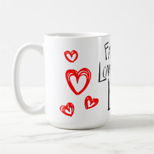 Mug Citations d'amour de vie de bonheur de cœurs rouge