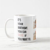 Mug Citations d'anniversaire amusantes | Photo Collage (Gauche)