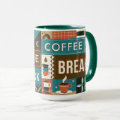 Mug Citations de café coloré (Devant droit)