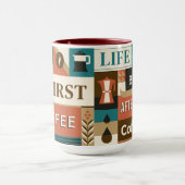 Mug Citations de café coloré (Centre)