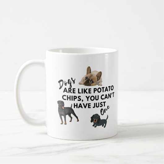Mug Citations de chien amusantes : Les chiens sont com (Gauche)