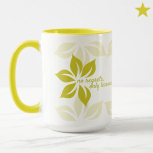 Mug Citations de fleurs jaunes minimales modernes de l