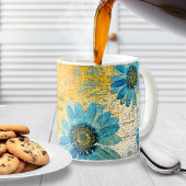 Mug Citations de marguerites bleues séchées sur les fl