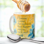 Mug Citations de marguerites bleues séchées sur les fl