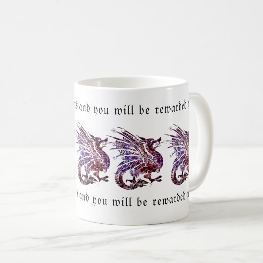 Mug Citations de peur dragon - Embrasser le courage et (Devant droit)