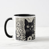 Mug Citations d'Humour Chat floral Somthings Rien (Gauche)